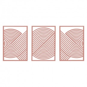 Set De 3 Cuadros 52 X 78 C/u Terracota Espiral | Cuadros | decoracion